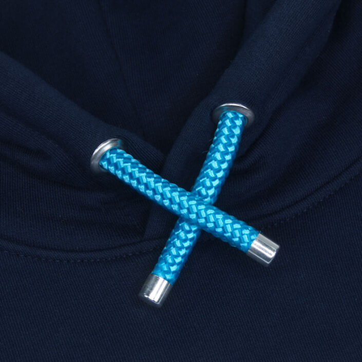 Ammersee Kapuzenjacke Hoodie 100% Biobaumwolle CSo | Navy Aqua