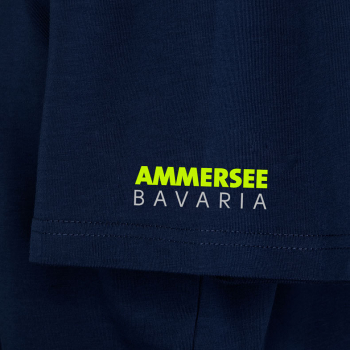 Ammersee T-Shirt Unisex Kurzarmshirt Biobaumwolle CGo | Navy Lime