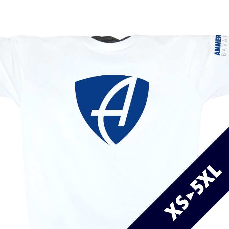 Ammersee T-Shirt Unisex Kurzarmshirt Biobaumwolle CB | White Royal