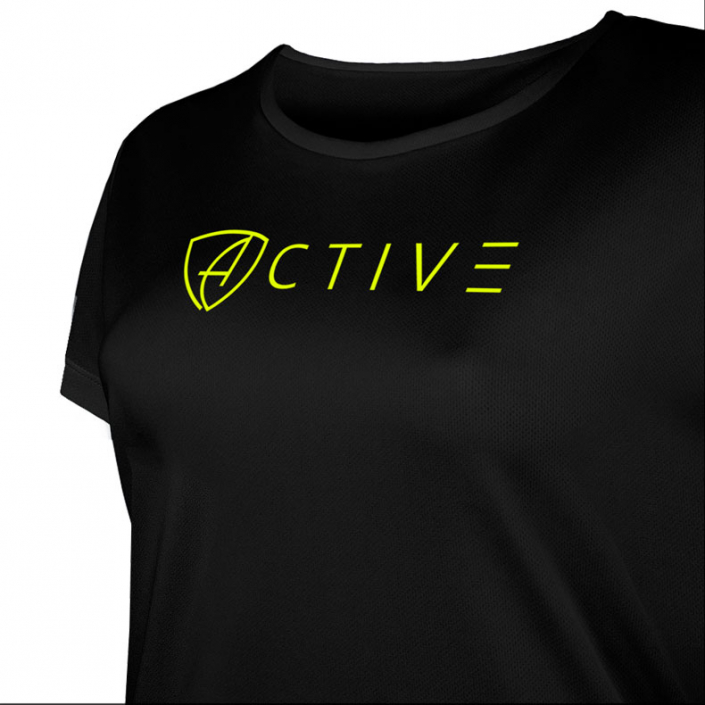 Damen T-Shirt Sportfunktion Active Eco Sports ABt | Black Lime