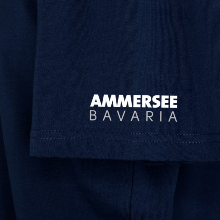 Ammersee T-Shirt Unisex Kurzarmshirt Biobaumwolle CGo | Navy White