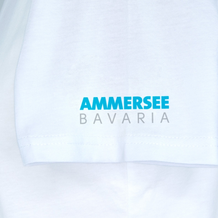 Ammersee T-Shirt Unisex Kurzarmshirt Biobaumwolle CGo | White Aqua