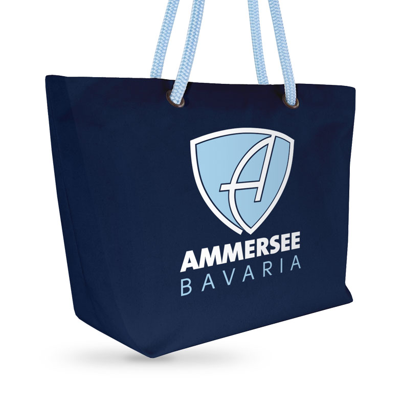 Ammersee Shopper Tasche Canvas Umhängetasche CBo | Navy Sky