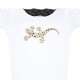 Damen Glitzer-Tshirt tailliert Kurzarmshirt Biobaumwolle Gecko | White Goldstar