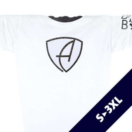 Herren Glitzer-Longsleeve Langarmshirt Biobaumwolle CBo | White Blackstar