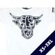 Glitzer T-Shirt Unisex Kurzarmshirt Biobaumwolle Bull | White Blackstar
