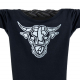 Damen Glitzer-Tshirt tailliert Kurzarmshirt Biobaumwolle Bull | Black Whitestar
