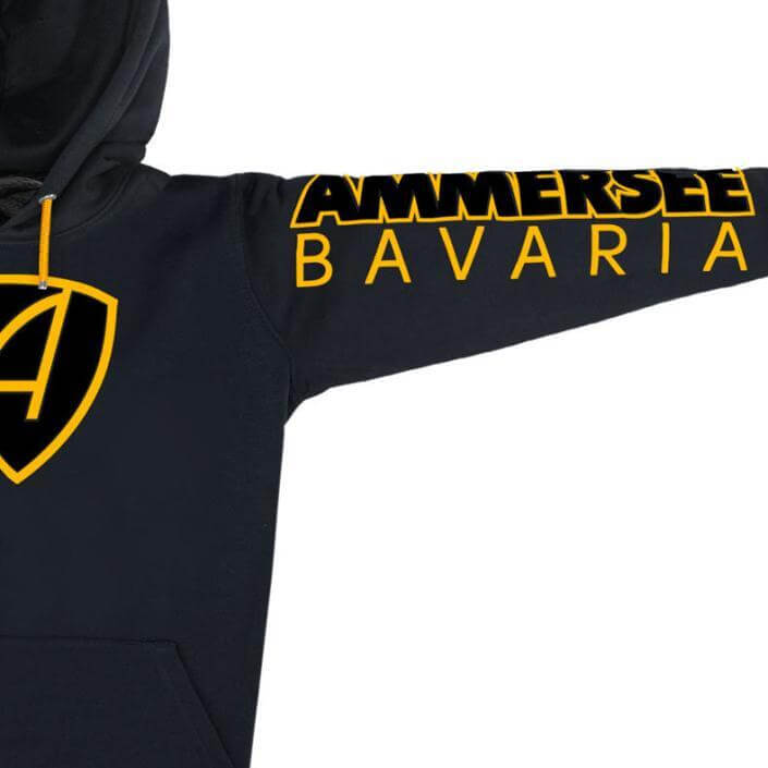 Ammersee Hoodie Kapuzenpullover Biobaumwolle CBo | Black Mandarin