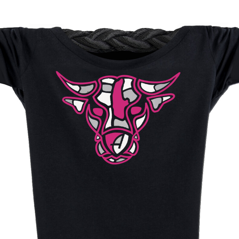 Damen T-Shirt tailliert Kurzarmshirt Biobaumwolle Bull | Black Berry