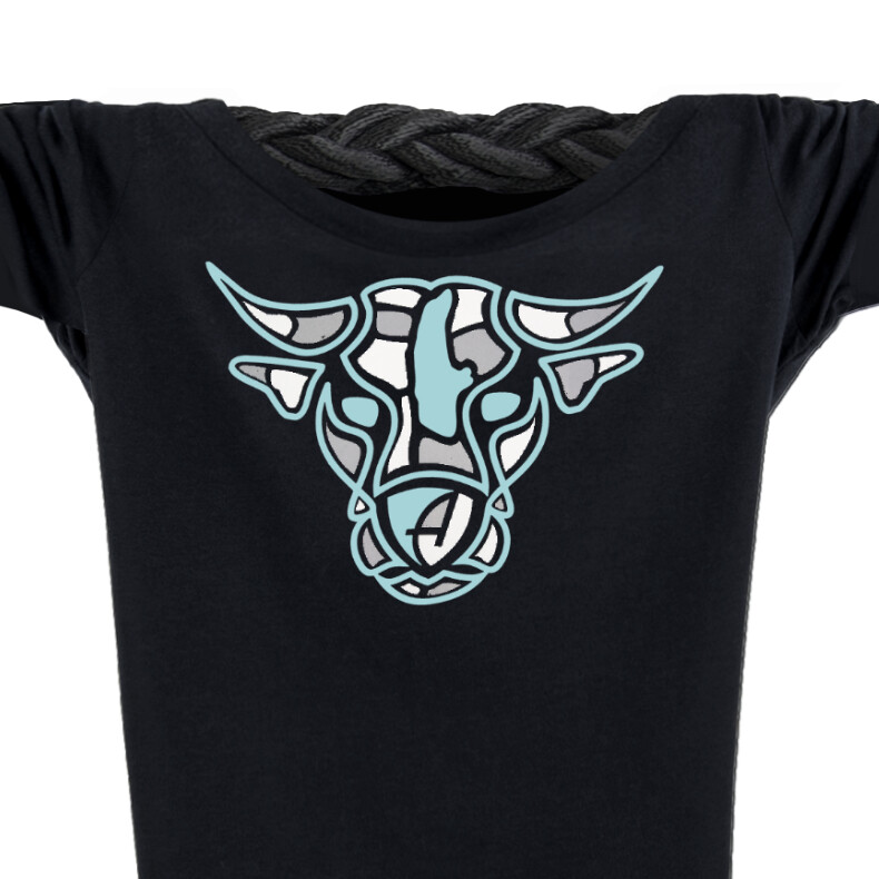 Damen T-Shirt tailliert Kurzarmshirt Biobaumwolle Bull | Black Mint