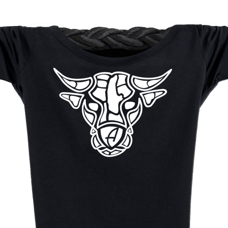 Damen T-Shirt tailliert Kurzarmshirt Biobaumwolle Bull | Black White