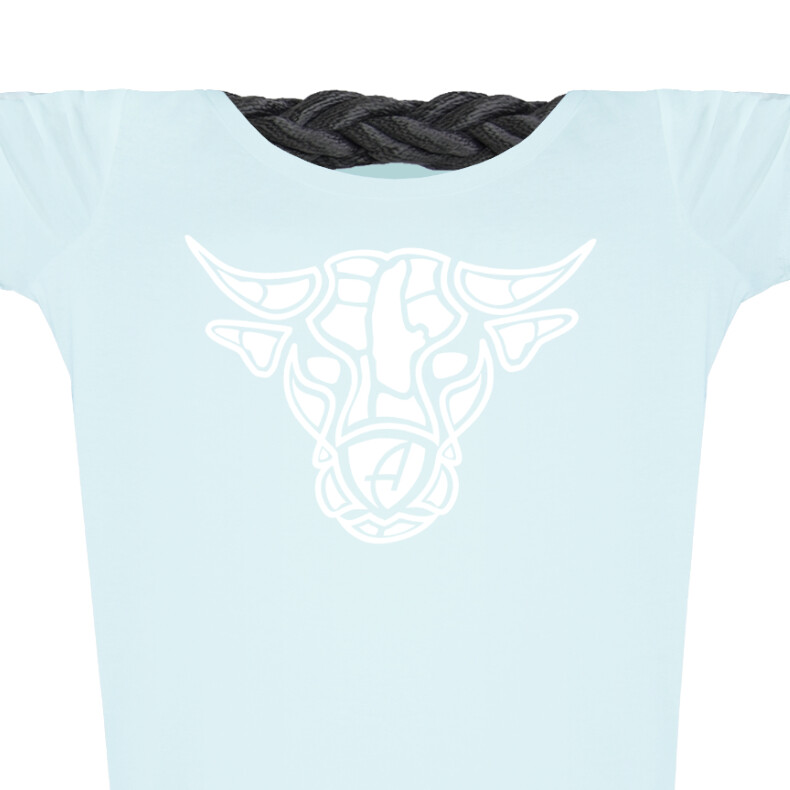 Damen T-Shirt tailliert Kurzarmshirt Biobaumwolle Bull | Mint White