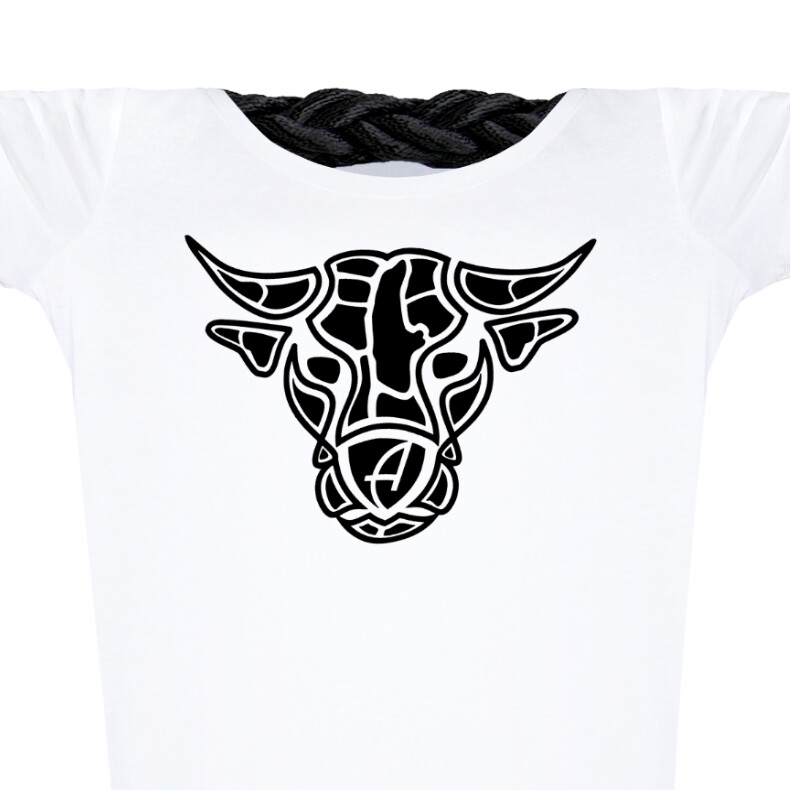 Damen T-Shirt tailliert Kurzarmshirt Biobaumwolle Bull | White Black