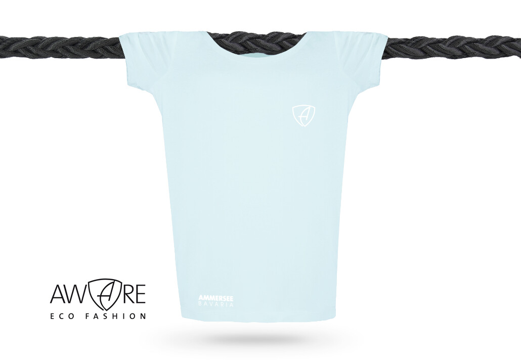 Damen T-Shirt tailliert Kurzarmshirt Biobaumwolle CGo | Mint White