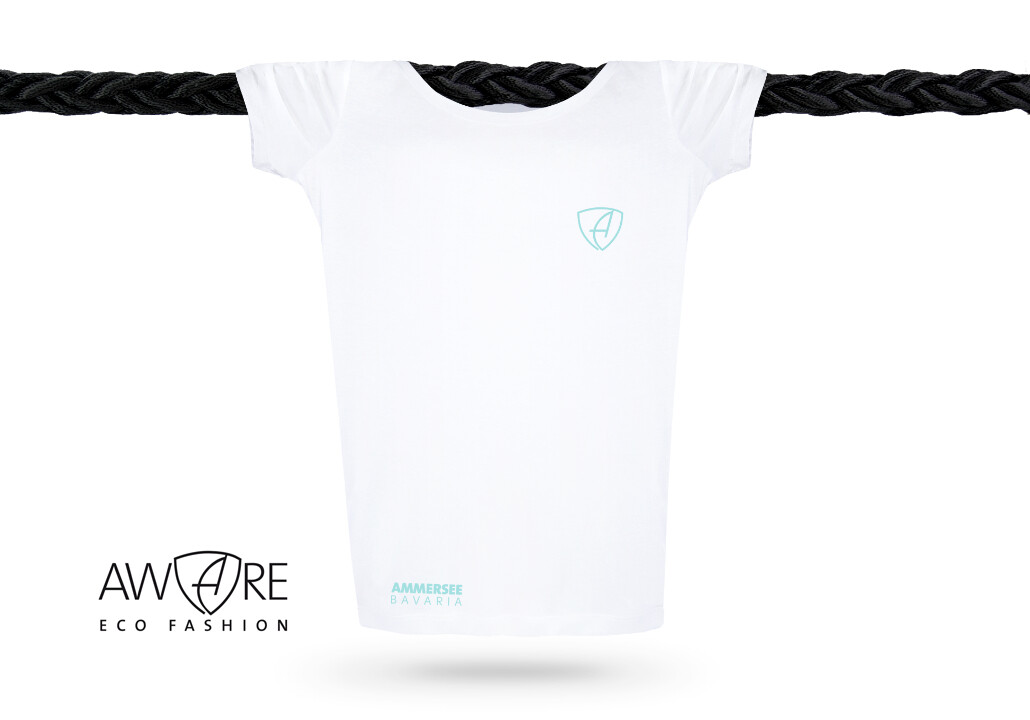Damen T-Shirt tailliert Kurzarmshirt Biobaumwolle CGo | White Mint