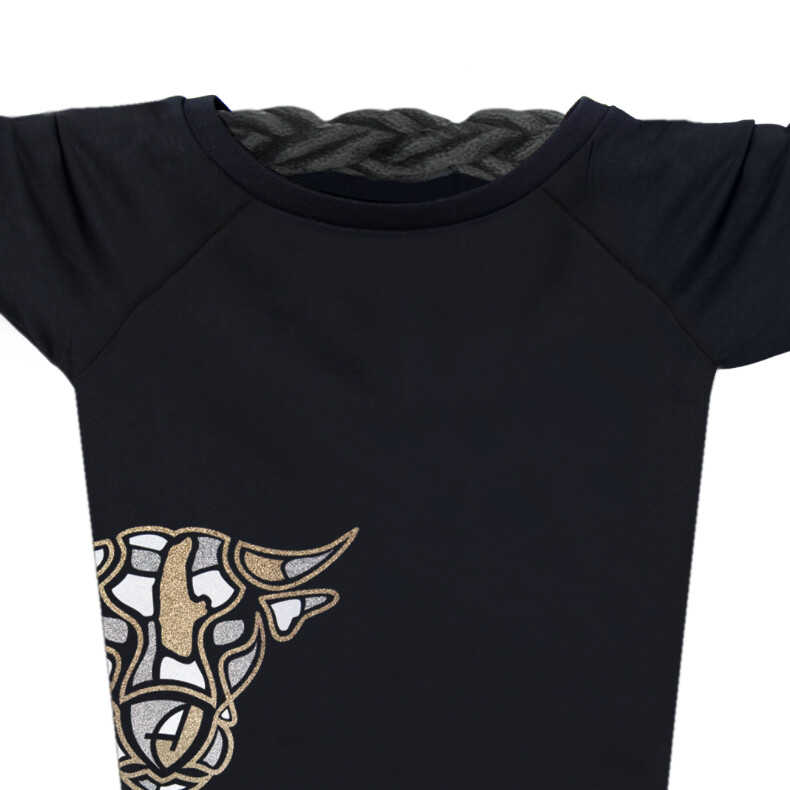 Damen Glitzer-Sweatshirt mit kurzer, lässiger Passform Bull | Black Goldstar