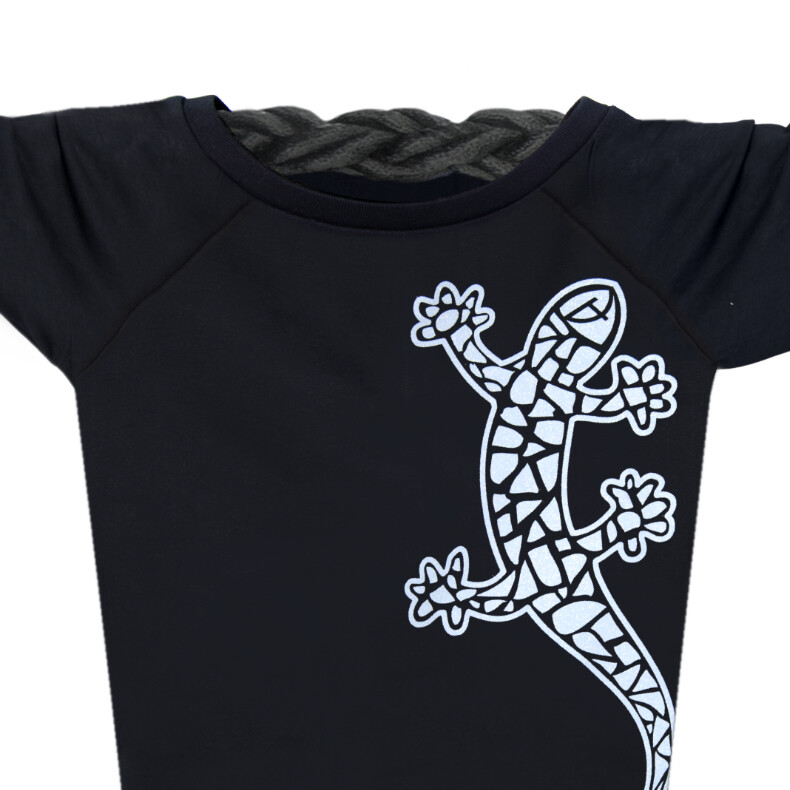 Damen Glitzer-Sweatshirt mit kurzer, lässiger Passform Gecko | Black Whitestar