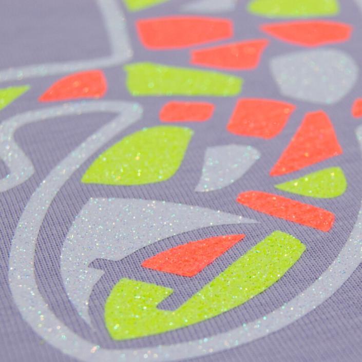 Damen Glitzer-Sweatshirt mit kurzer, lässiger Passform Gecko | Lilac Breeze