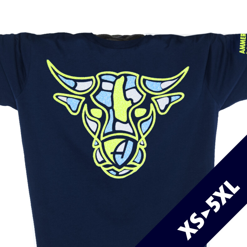 Glitzer T-Shirt Unisex Kurzarmshirt Biobaumwolle Bull | Navy Limestar