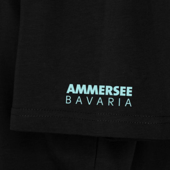 Ammersee T-Shirt Unisex Kurzarmshirt Biobaumwolle Gecko | Black Mint