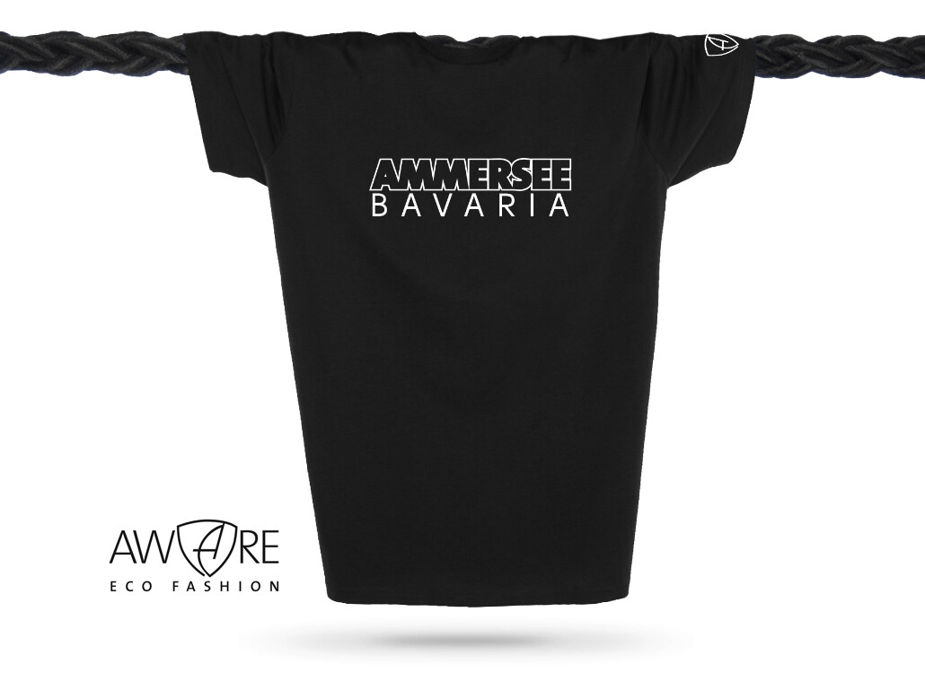 Ammersee T-Shirt Unisex Kurzarmshirt Biobaumwolle CTo | Black White