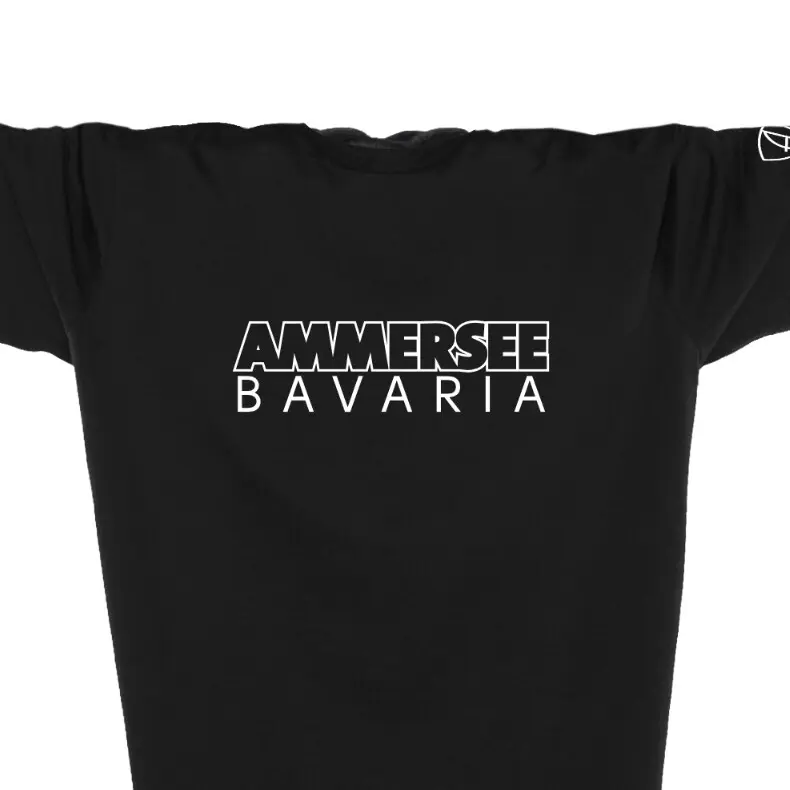 Ammersee T-Shirt Unisex Kurzarmshirt Biobaumwolle CTo | Black White