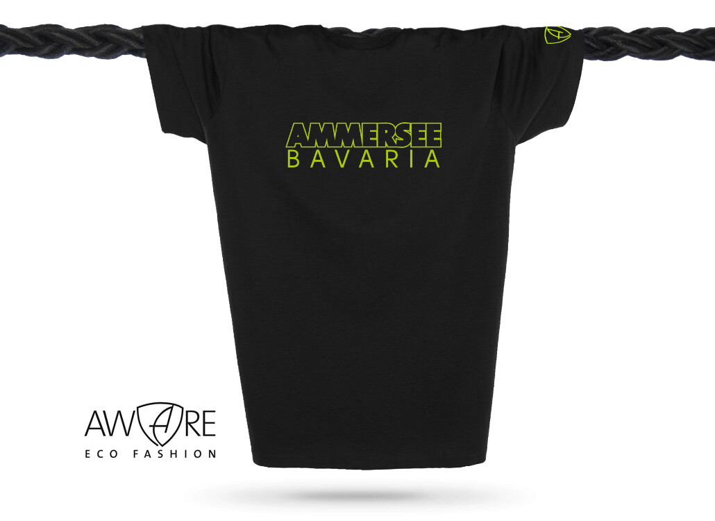 Ammersee T-Shirt Unisex Kurzarmshirt Biobaumwolle CTo | Black Apple