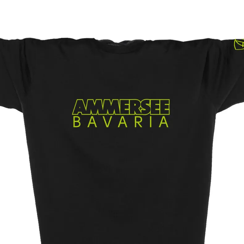 Ammersee T-Shirt Unisex Kurzarmshirt Biobaumwolle CTo | Black Apple