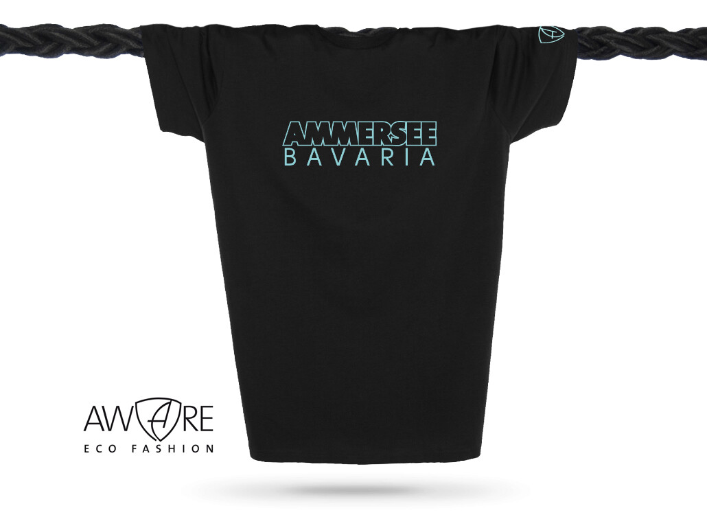 Ammersee T-Shirt Unisex Kurzarmshirt Biobaumwolle CTo | Black Mint