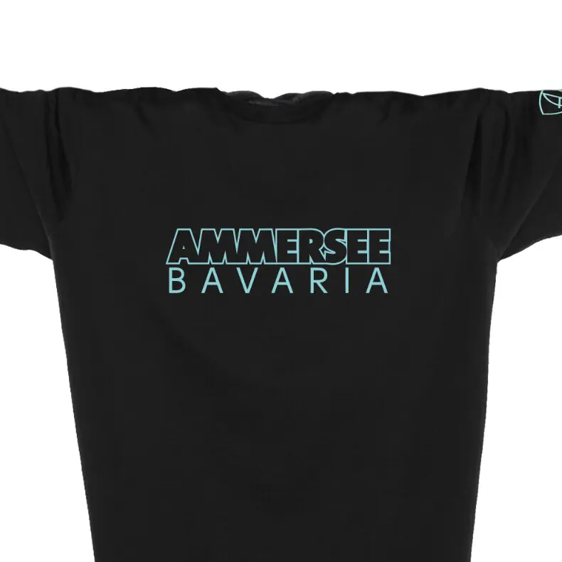 Ammersee T-Shirt Unisex Kurzarmshirt Biobaumwolle CTo | Black Mint