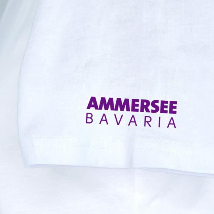 Ammersee T-Shirt Unisex Kurzarmshirt Biobaumwolle CBo | White Purple