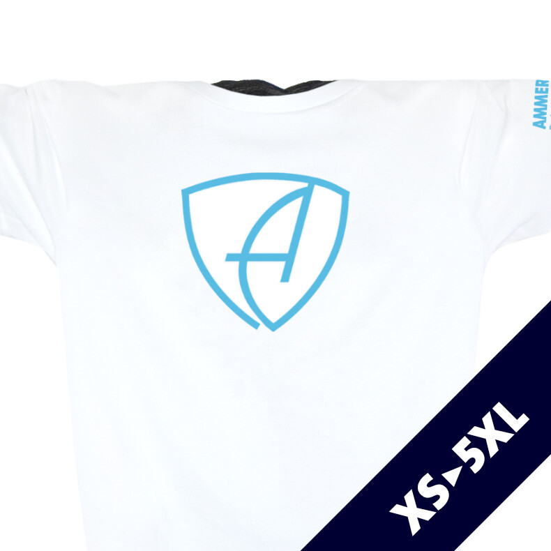 Ammersee T-Shirt Unisex Kurzarmshirt Biobaumwolle CBo | White Aqua