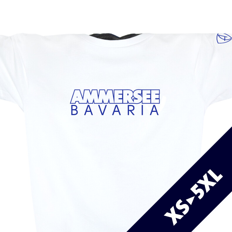 Ammersee T-Shirt Unisex Kurzarmshirt Biobaumwolle CTo | White Royal