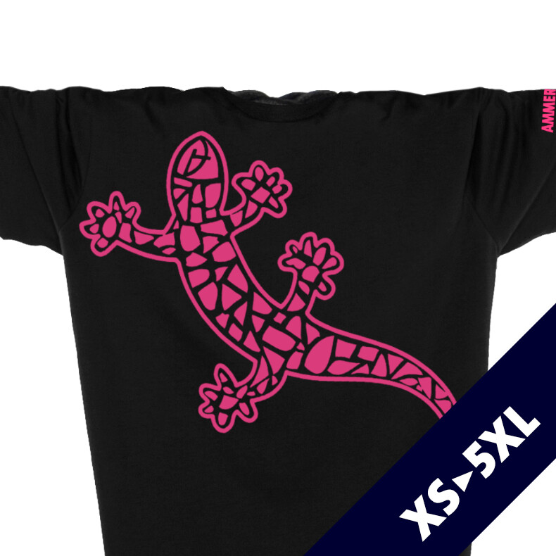 Ammersee T-Shirt Unisex Kurzarmshirt Biobaumwolle Gecko | Black Berry