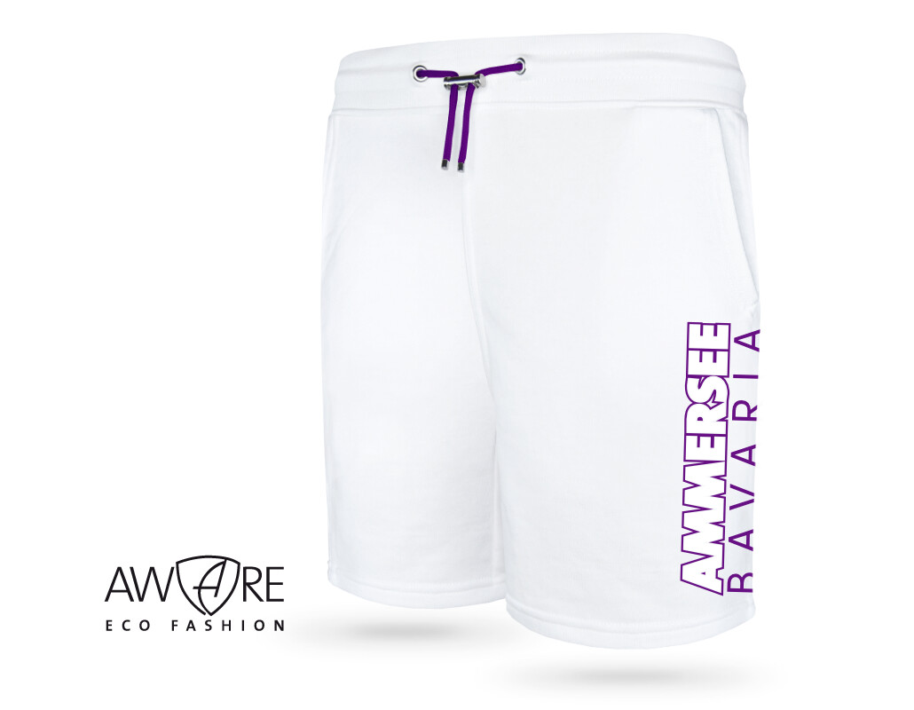 Ammersee Joggingshort Unisex Kurze Hose Biobaumwolle CTo | White Purple