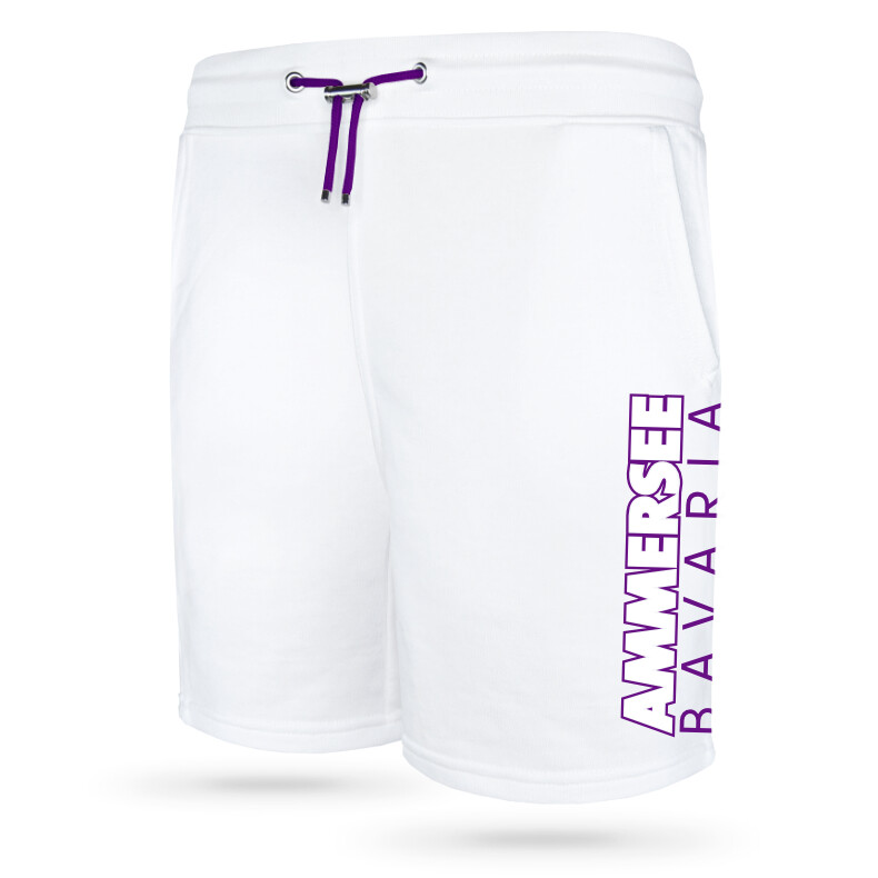 Ammersee Joggingshort Unisex Kurze Hose Biobaumwolle CTo | White Purple