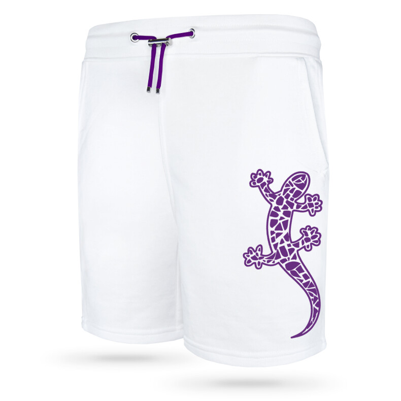 Ammersee Joggingshort Unisex Kurze Hose Biobaumwolle Gecko | White Purple
