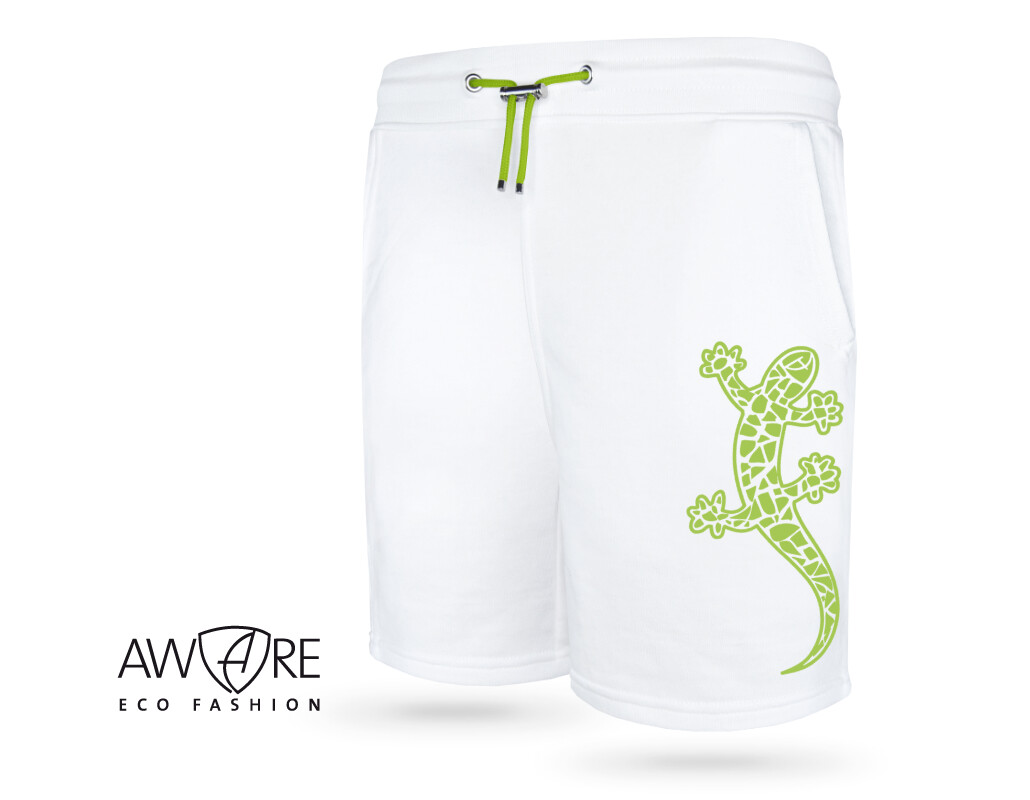 Ammersee Joggingshort Unisex Kurze Hose Biobaumwolle Gecko | White Apple