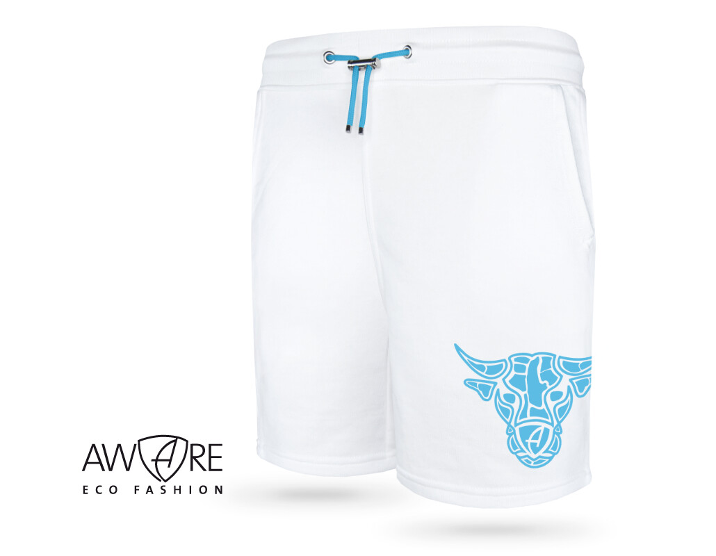 Ammersee Joggingshort Unisex Kurze Hose Biobaumwolle Bull | White Aqua
