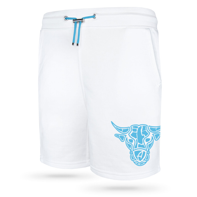 Ammersee Joggingshort Unisex Kurze Hose Biobaumwolle Bull | White Aqua