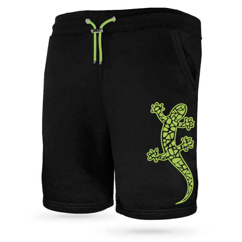 Ammersee Joggingshort Unisex Kurze Hose Biobaumwolle Gecko | Black Apple