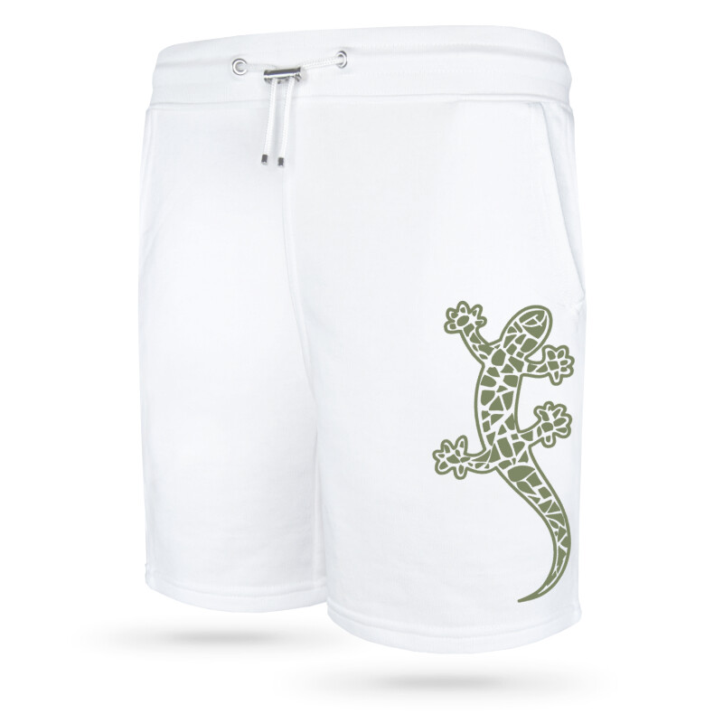 Ammersee Joggingshort Unisex Kurze Hose Biobaumwolle Gecko | White Khaki