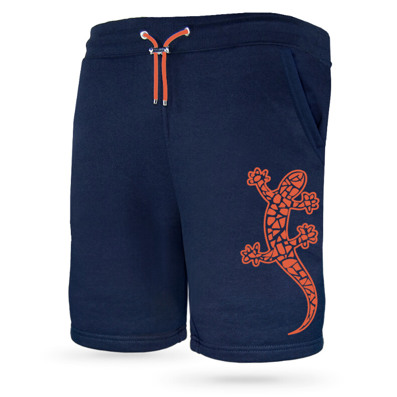 Ammersee Joggingshort Unisex Kurze Hose Biobaumwolle Gecko | Navy Orange