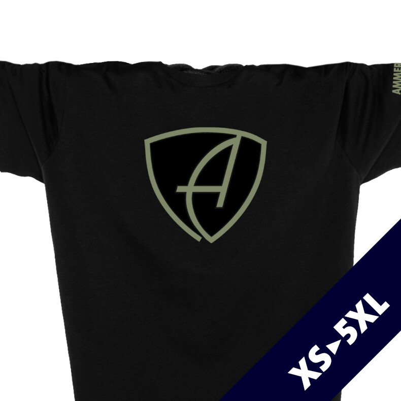 Ammersee T-Shirt Unisex Kurzarmshirt Biobaumwolle CBo | Black Khaki
