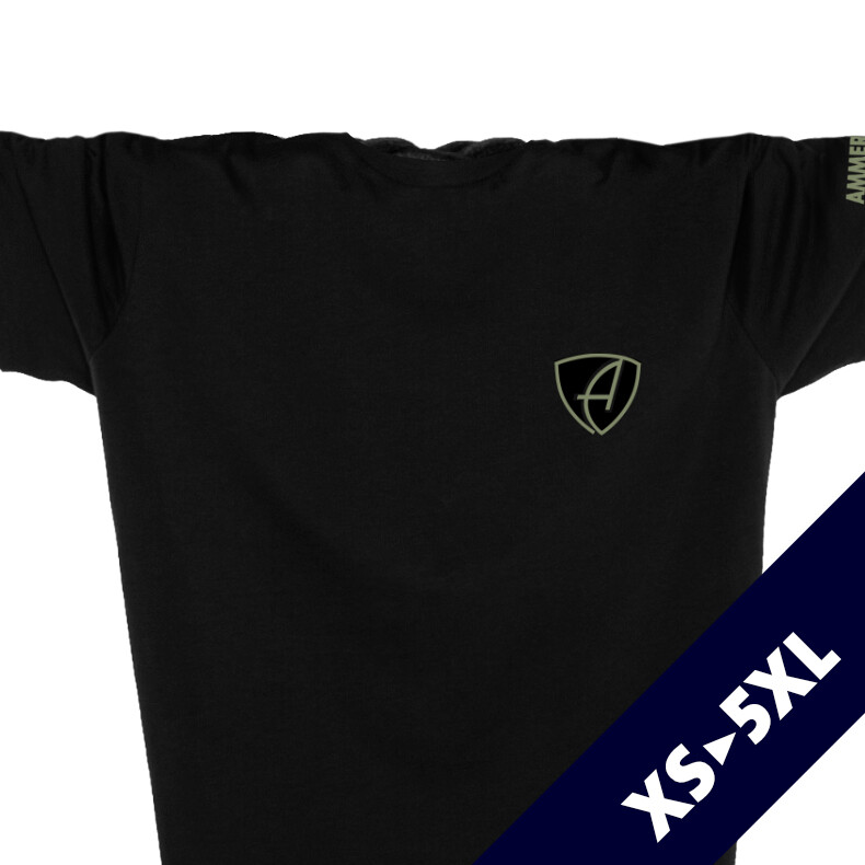 Ammersee T-Shirt Unisex Kurzarmshirt Biobaumwolle CGo | Black Khaki