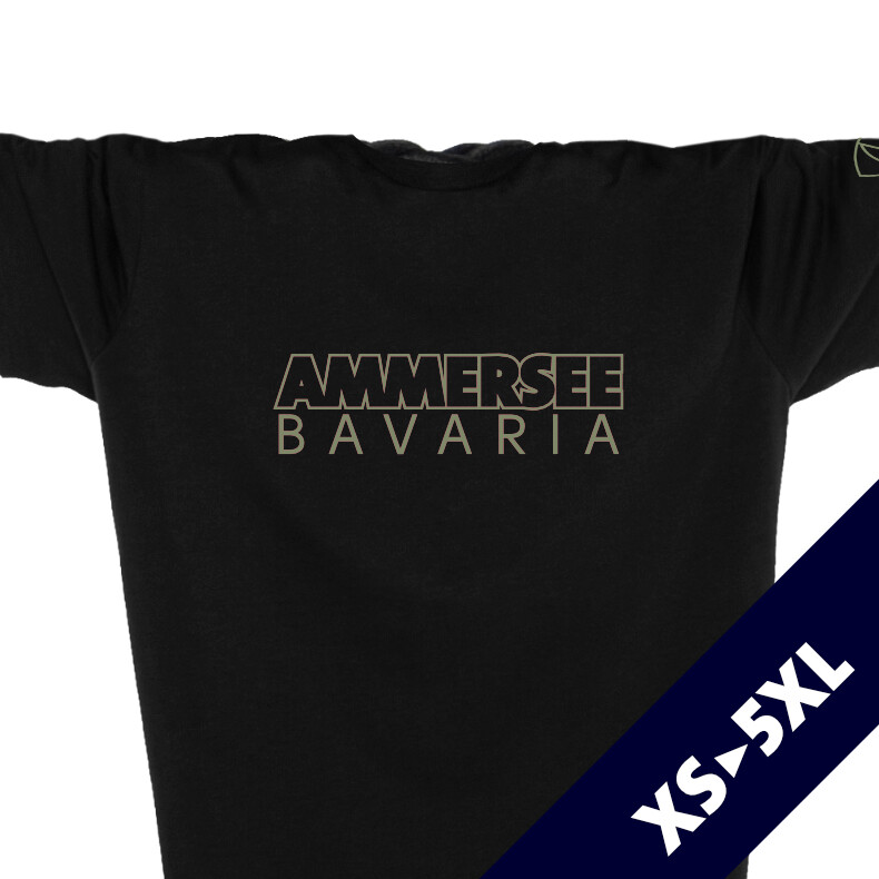 Ammersee T-Shirt Unisex Kurzarmshirt Biobaumwolle CTo | Black Khaki