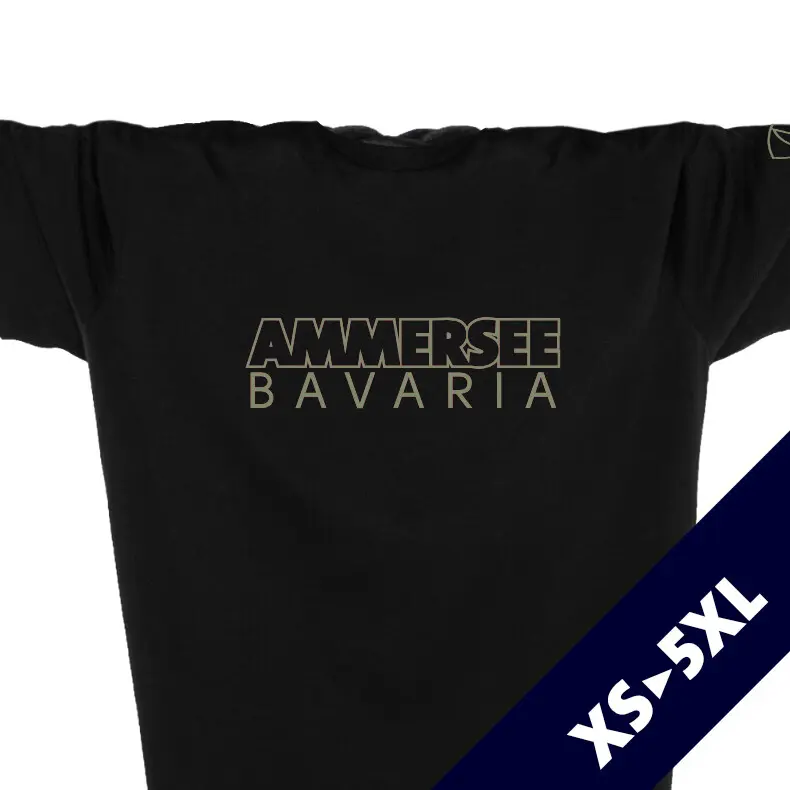 Ammersee T-Shirt Unisex Kurzarmshirt Biobaumwolle CTo | Black Khaki