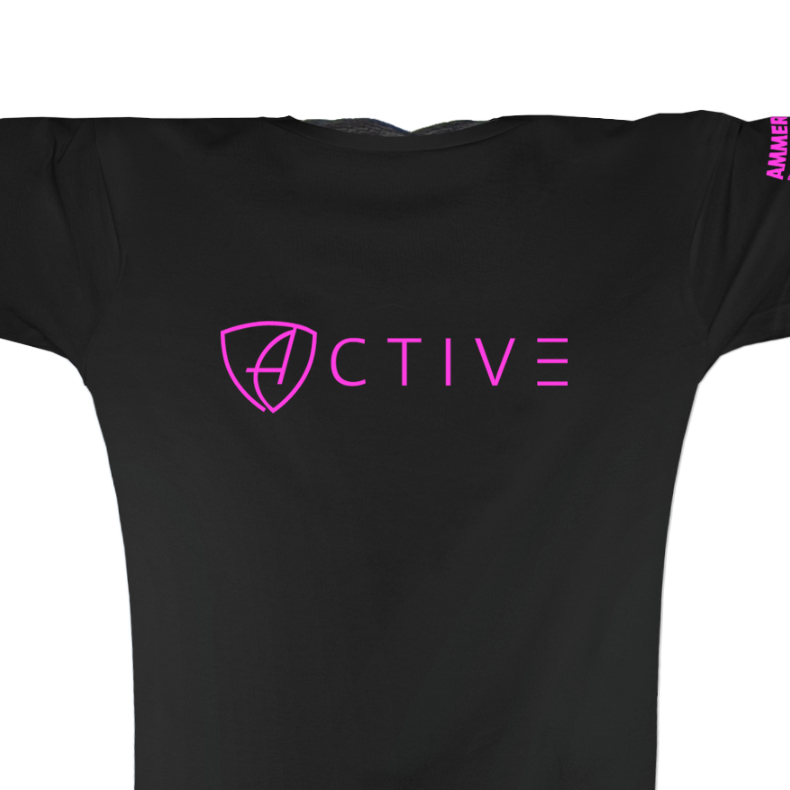 Damen T-Shirt Sportfunktion Active Eco Sports ABt | Black Neonpink