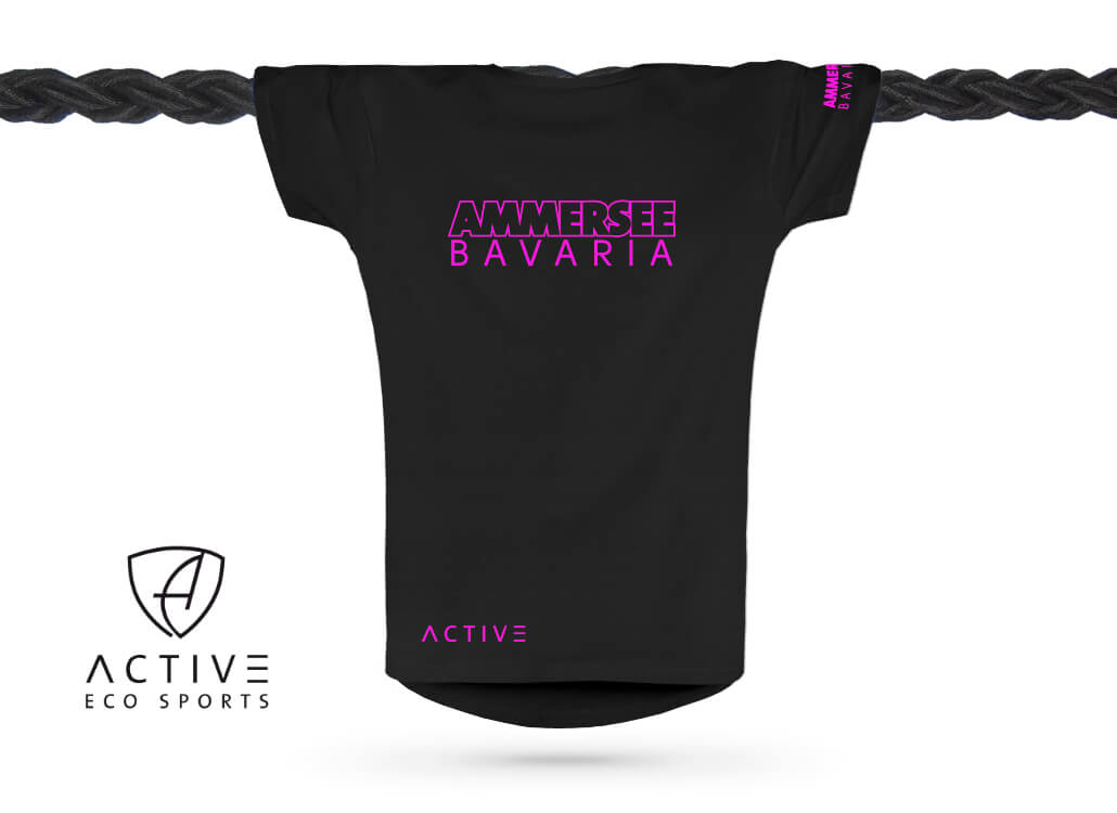 T-Shirt Sportfunktion Damen Damen T-Shirt Sportfunktion Active Eco Sports CTo | Black Neonpink