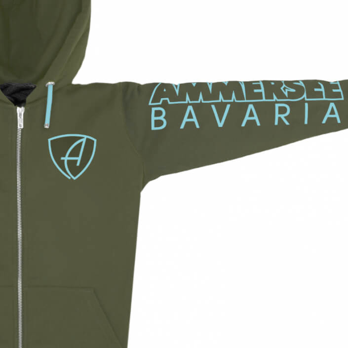 Ammersee Kapuzenjacke Hoodie 100% Biobaumwolle CSo | Khaki Mint